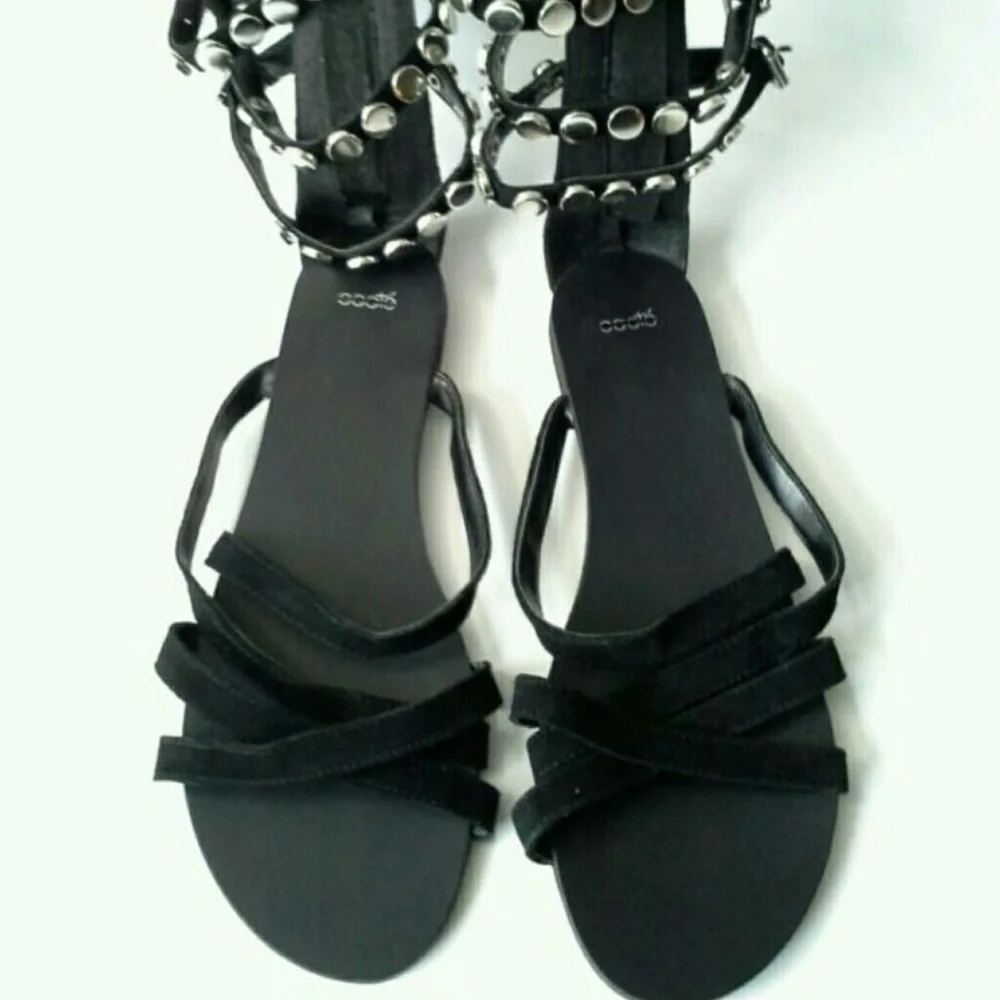 COPY Studded Suede Gladiator Sandals Quiet Luxury Boho Resort Minimalist Summer